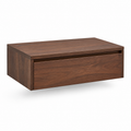 Table de chevet flottante en noyer avec tiroir 45x32x18 cm