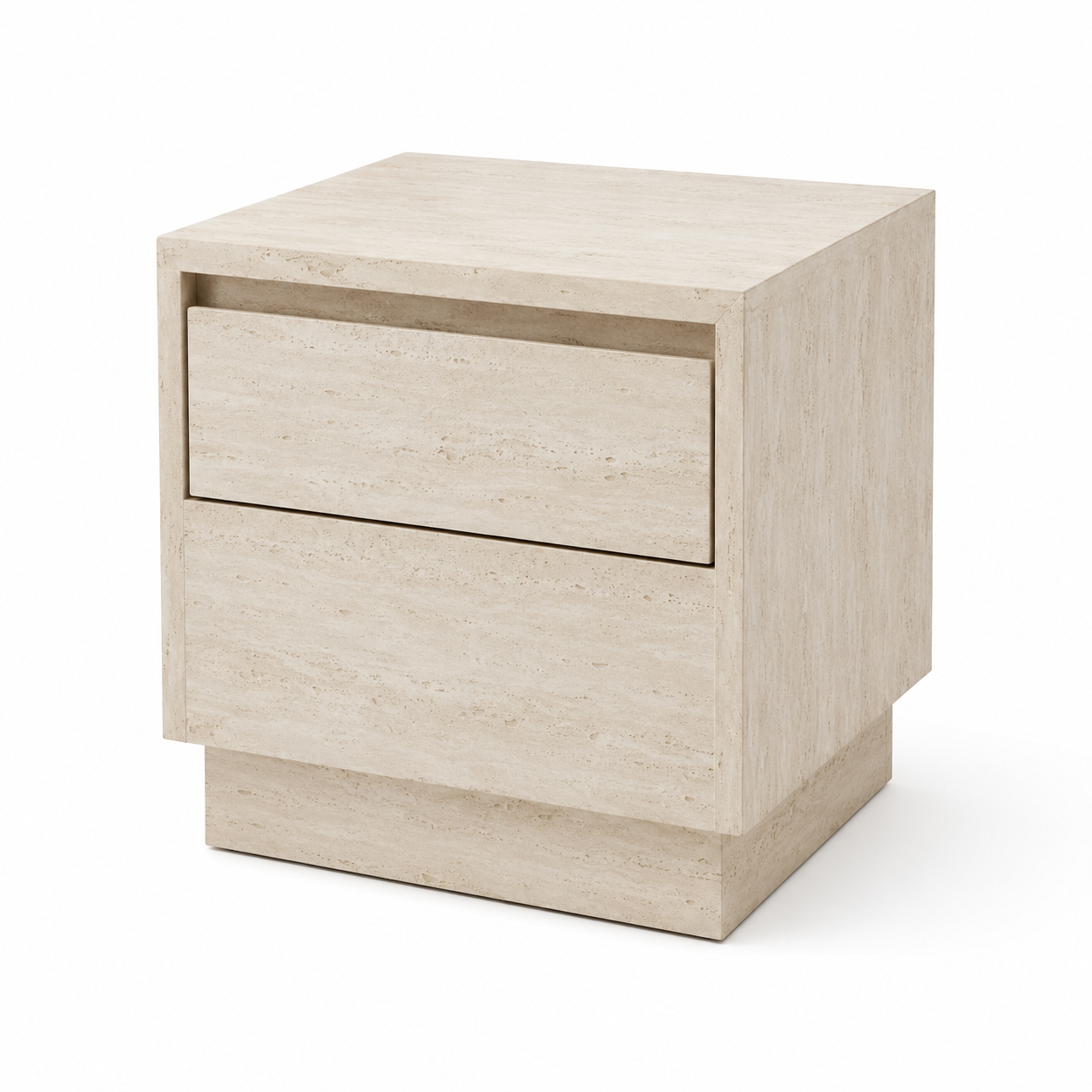 Table de chevet effet travertin avec tiroir 42x36x50 cm