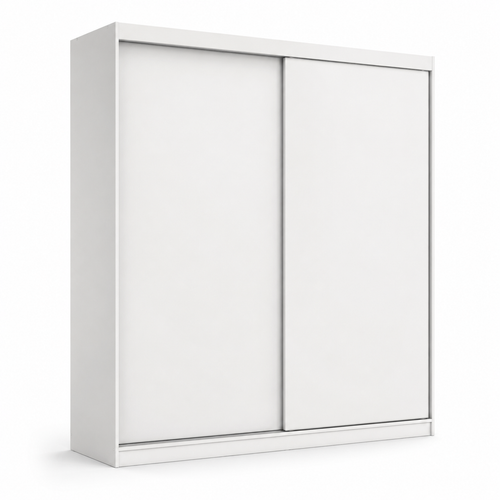Armoire blanche à portes coulissantes 150x60x210 cm