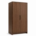 Armoire Japandi en noyer à 2 portes battantes 110x58x200 cm