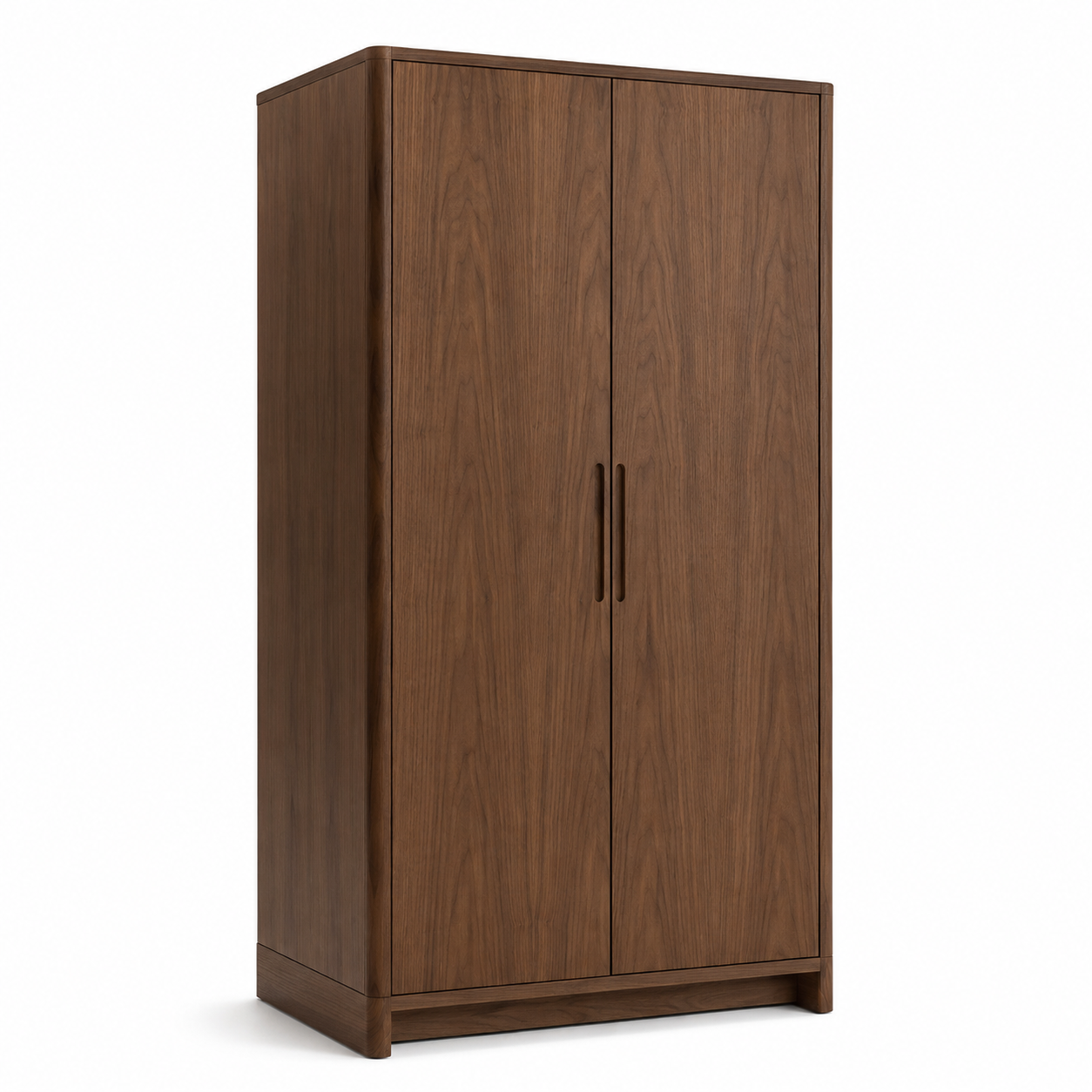 Armoire Japandi en noyer à 2 portes battantes 110x58x200 cm