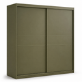 Armoire vert olive à portes coulissantes 180x62x215 cm