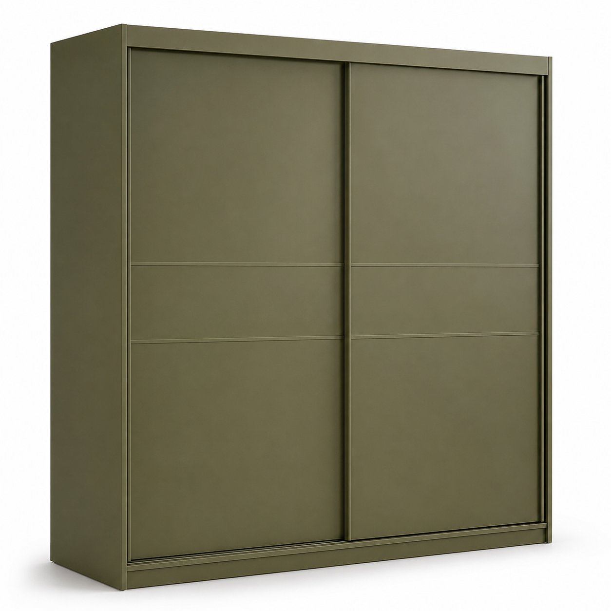 Armoire vert olive à portes coulissantes 180x62x215 cm