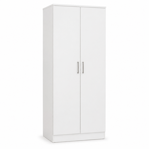 Armoire compacte blanche 2 portes 80x50x180 cm