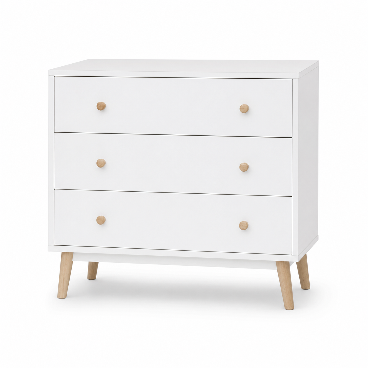 Commode scandinave blanche 3 tiroirs 90x42x85 cm