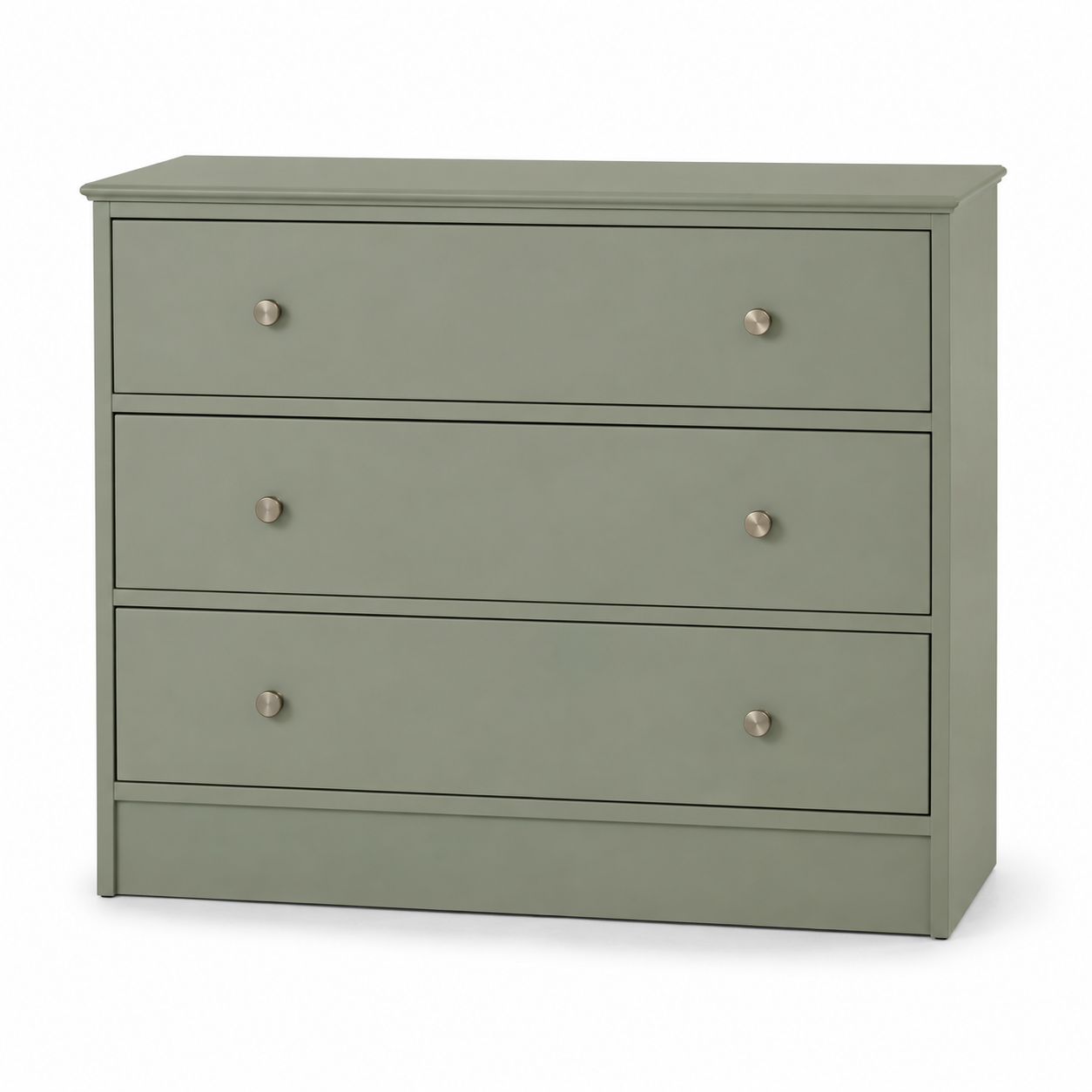 Commode vert sauge 3 tiroirs 90x42x82 cm