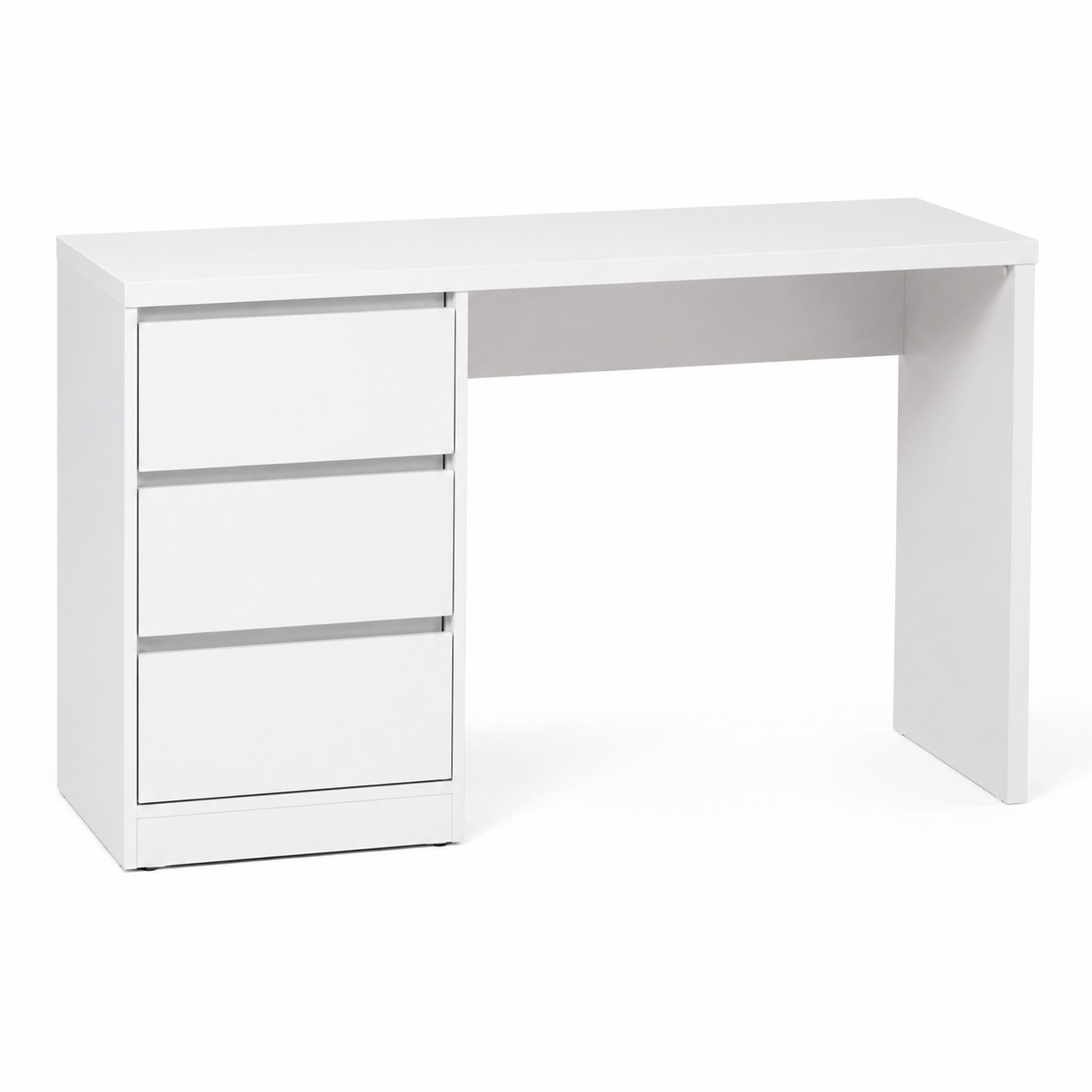 Coiffeuse minimaliste blanche 3 tiroirs 110x45x78 cm