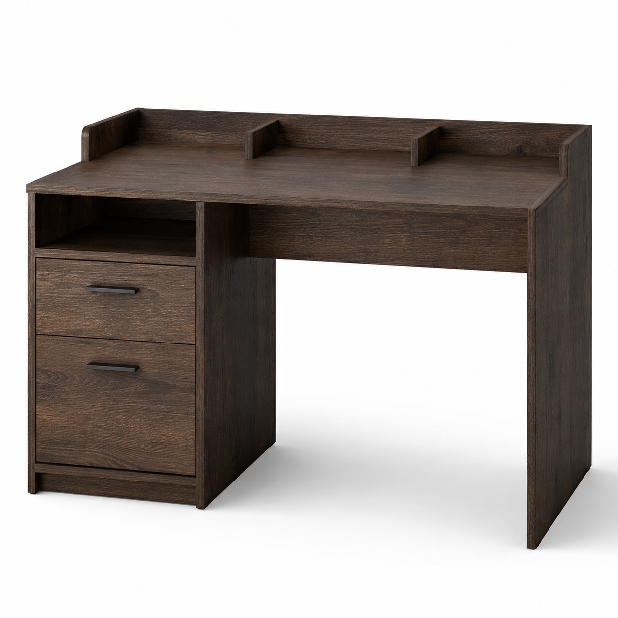 Bureau-coiffeuse en chêne fumé avec compartiments 110x50x76 cm