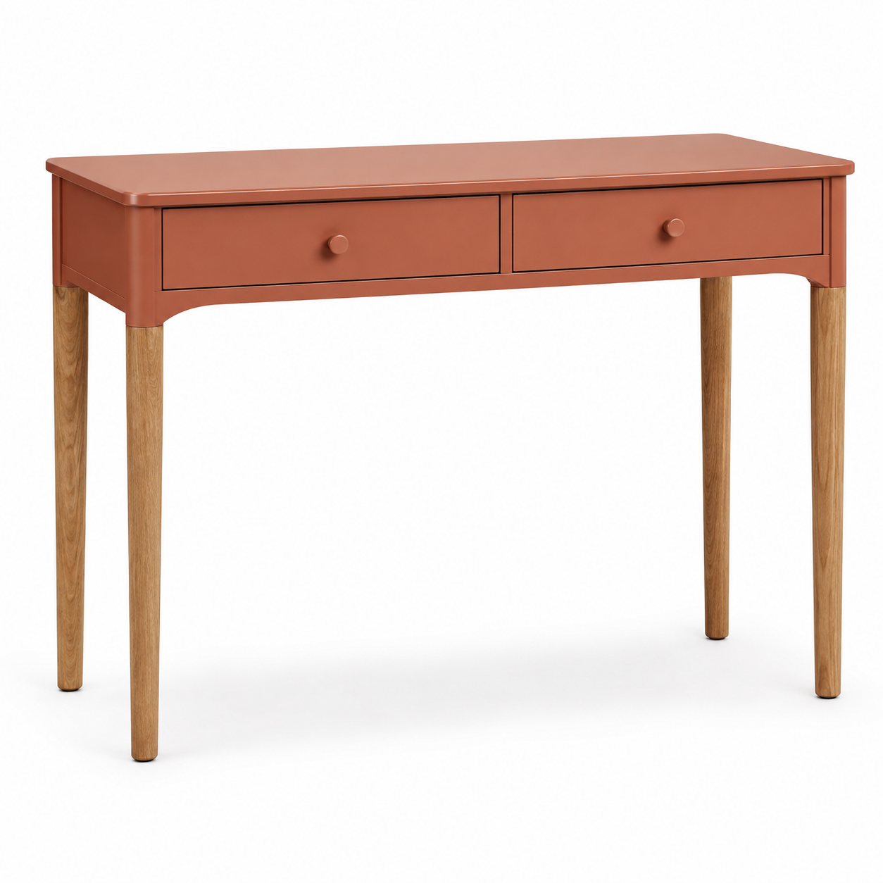 Table de coiffeuse terracotta 2 tiroirs 90x42x76 cm