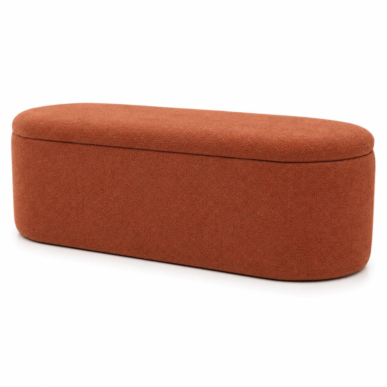 Banc arrondi terracotta avec rangement 130x45x47 cm