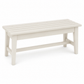 Banc blanc cassé à lattes 100x38x44 cm