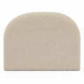 Tête de lit arrondie en bouclé beige 160x120 cm