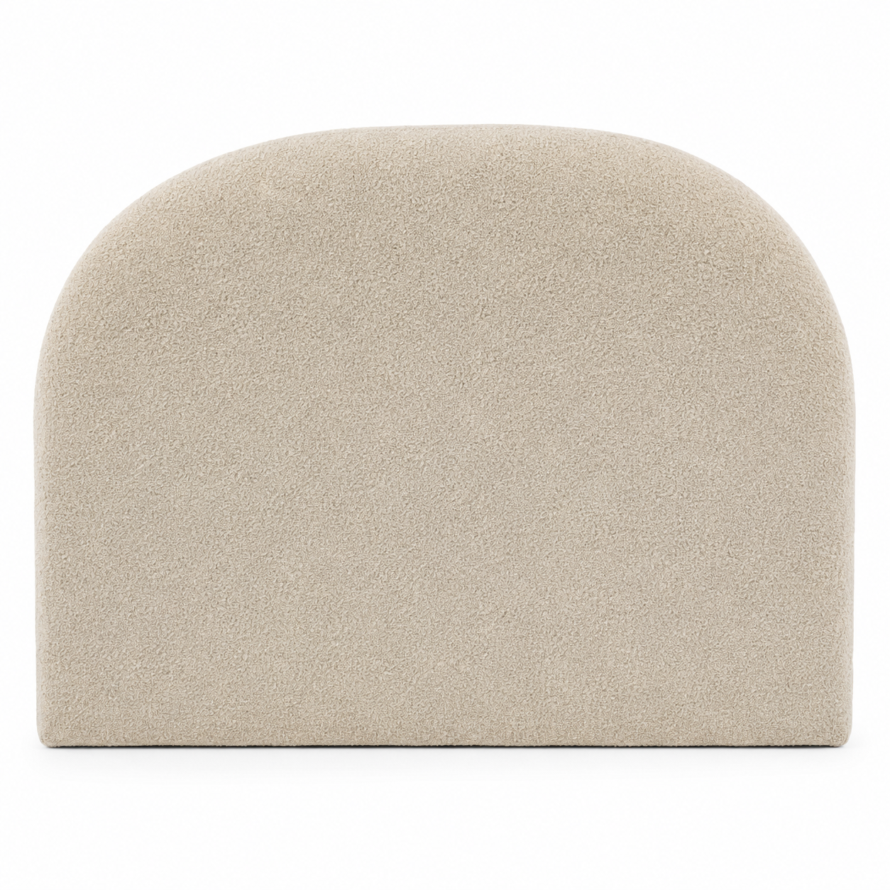 Tête de lit arrondie en bouclé beige 160x120 cm