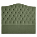 Tête de lit en velours vert sauge capitonnée 140x120 cm