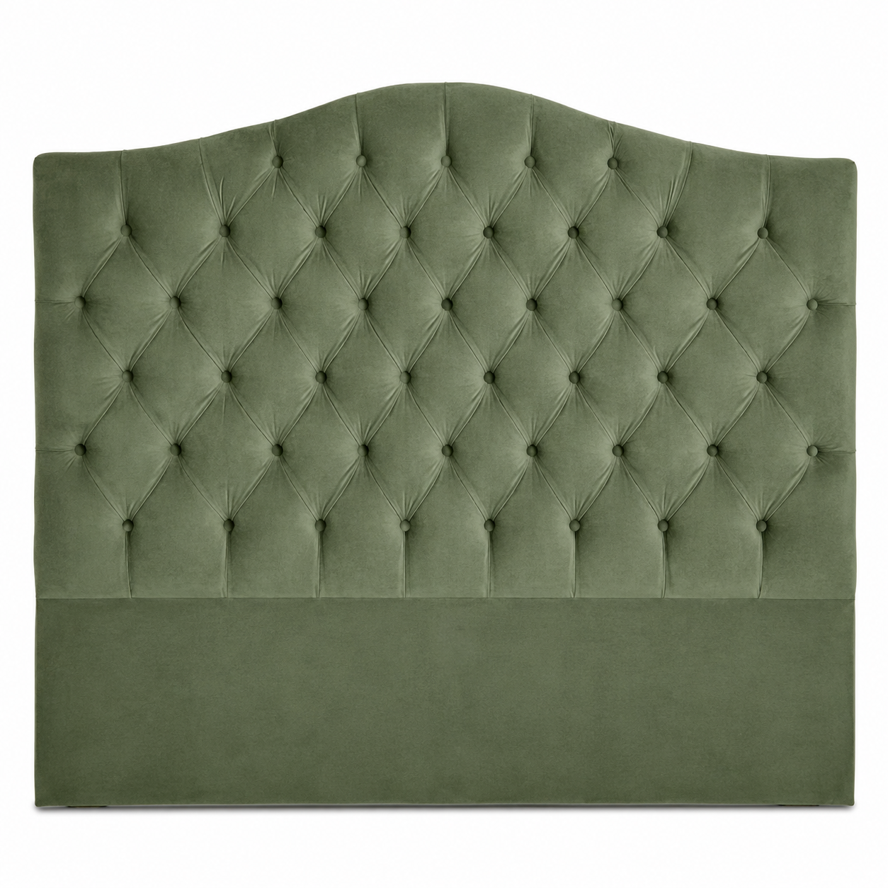 Tête de lit en velours vert sauge capitonnée 140x120 cm